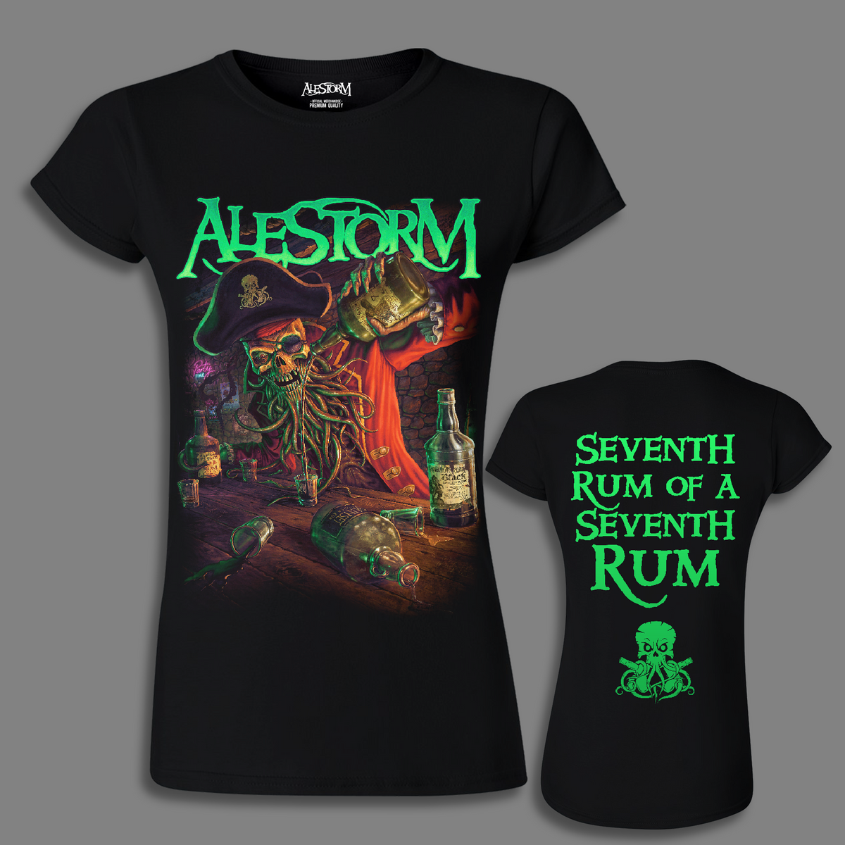 Rum Merch 'Seventh Rum Of A Seventh Rum' Girlie Shirt – Alestorm Official Merchandise